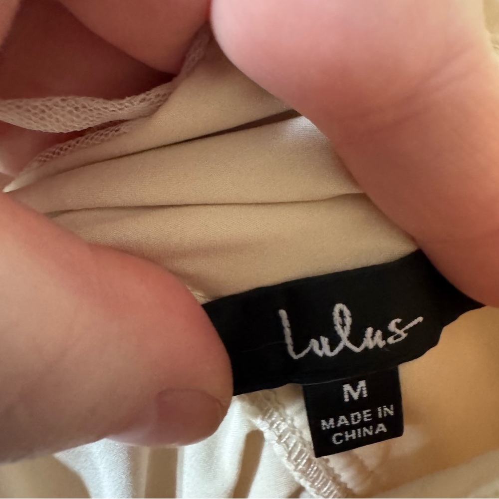 Lulus | Yours Evermore Cream Swiss Dot Ruffled Midi Dress - Picture 4 of 7